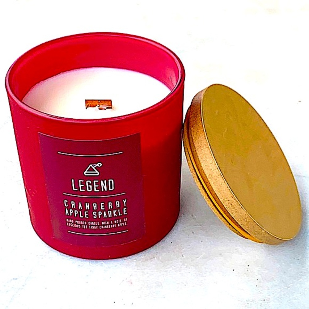 HAVEN STREET CANDLE LEGEND CRANBERRY APPLE SPICE WOOD WICK NEW RICHLY SCENTED